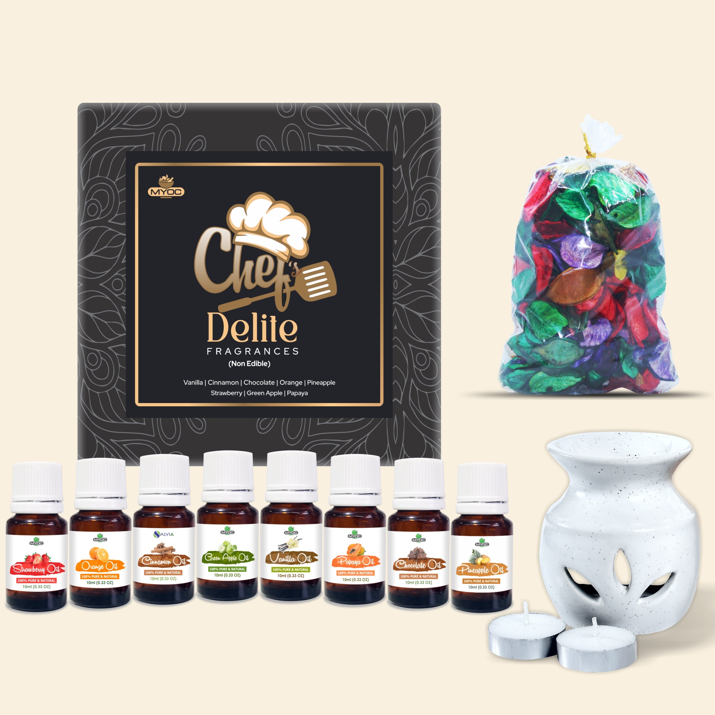 Salvia Gifts,Fragrances Oil Set,Aromatherapy Combo Chef Delite Aroma Diffuser Gift Combo Kit