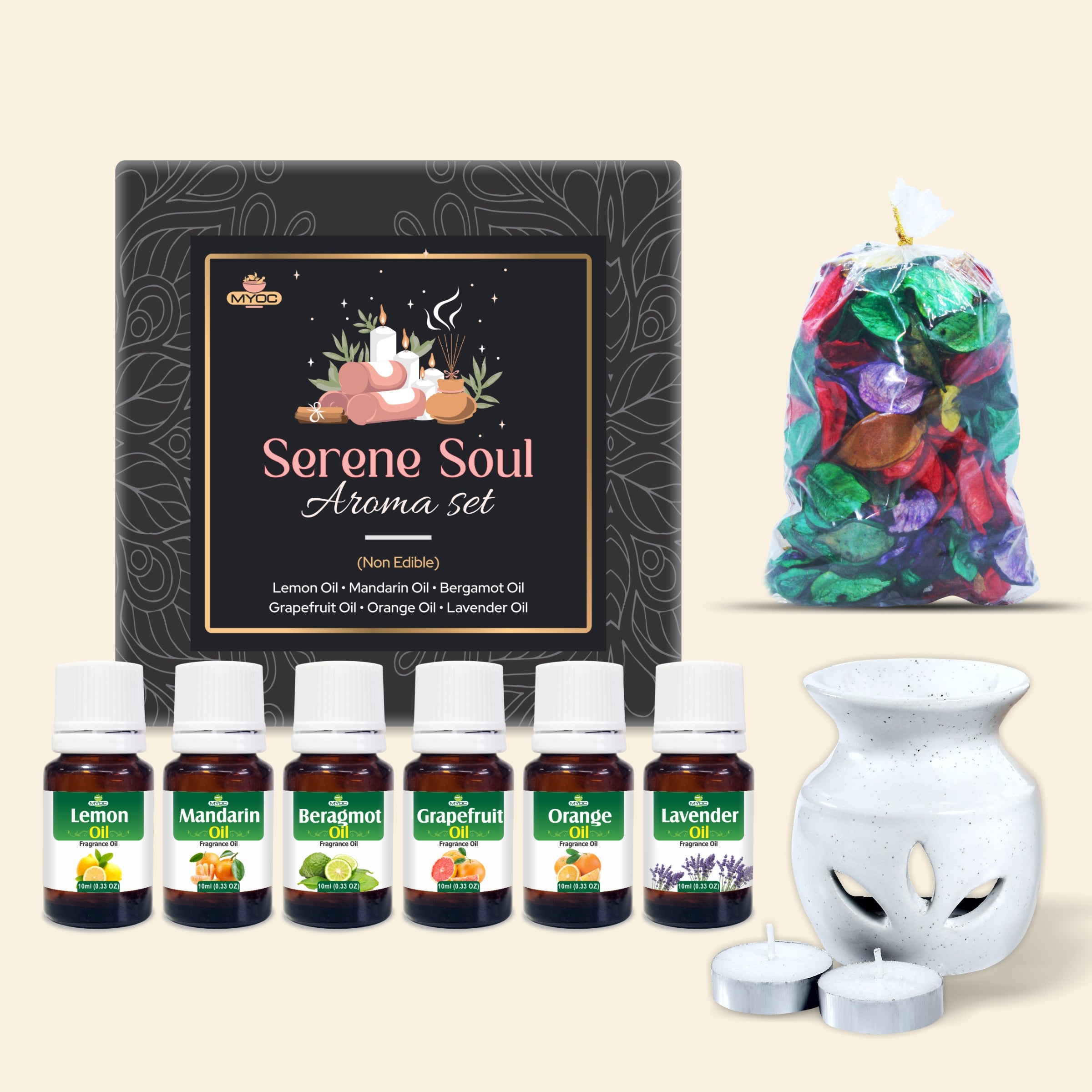 Salvia Gifts,Fragrances Oil Set,Aromatherapy Combo Serene Soul Aroma Set of 6 Gift Combo Kit