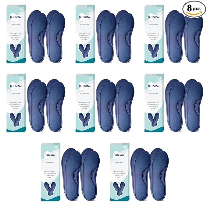 Shoprythm foot Vital 6 / Blue / Pack of 8 Memory Foam Shoe Insoles