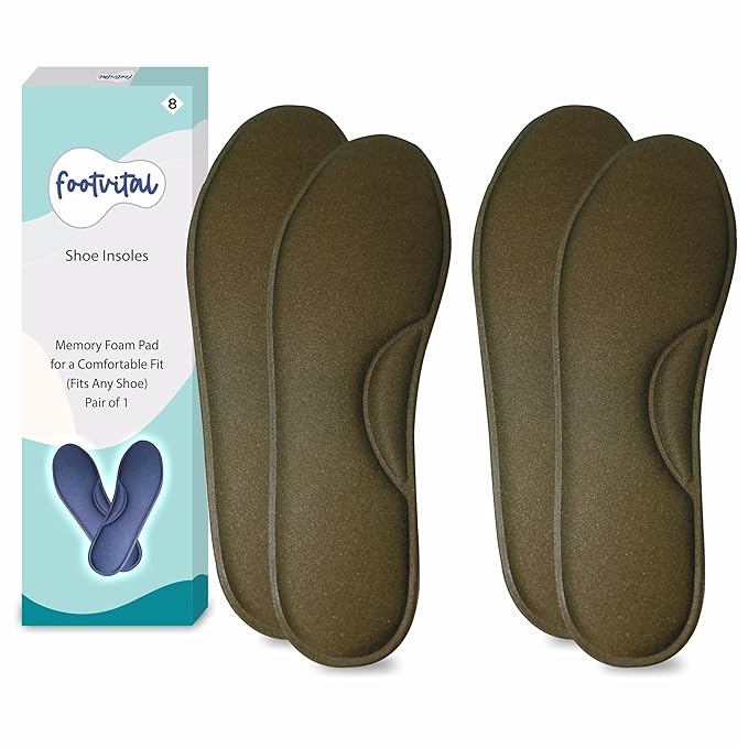 Shoprythm foot Vital 6 / Brown / Pack of 2 Memory Foam Shoe Insoles