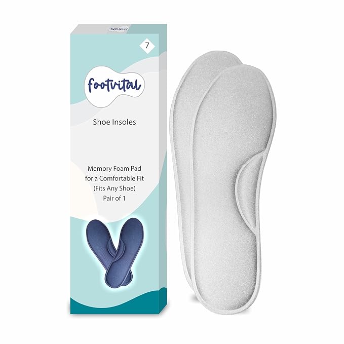 Shoprythm foot Vital 6 / Grey / Pack of 1 Memory Foam Shoe Insoles