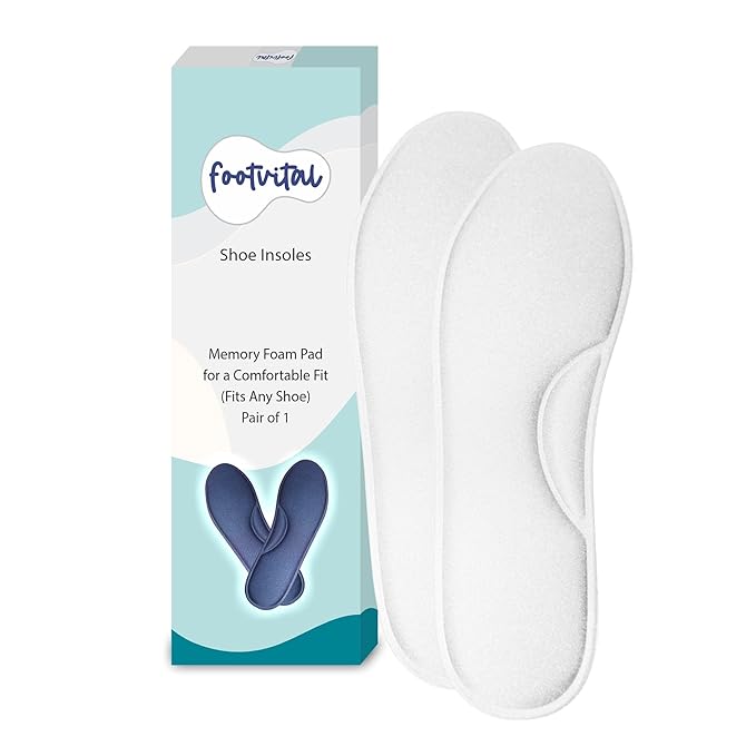 Shoprythm foot Vital 6 / White / Pack of 1 Memory Foam Shoe Insoles