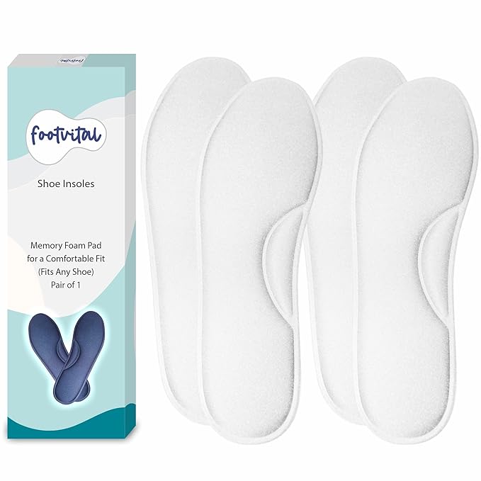 Shoprythm foot Vital 6 / White / Pack of 2 Memory Foam Shoe Insoles