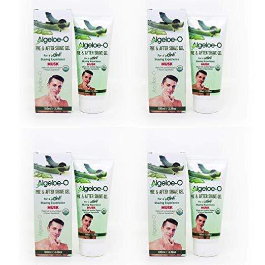 shoprythmindia Algeloe,Men's Grooming Pack of 4 Aloevera Pre After Shave Gel - Algeloe O Made With  Natural Ingredients